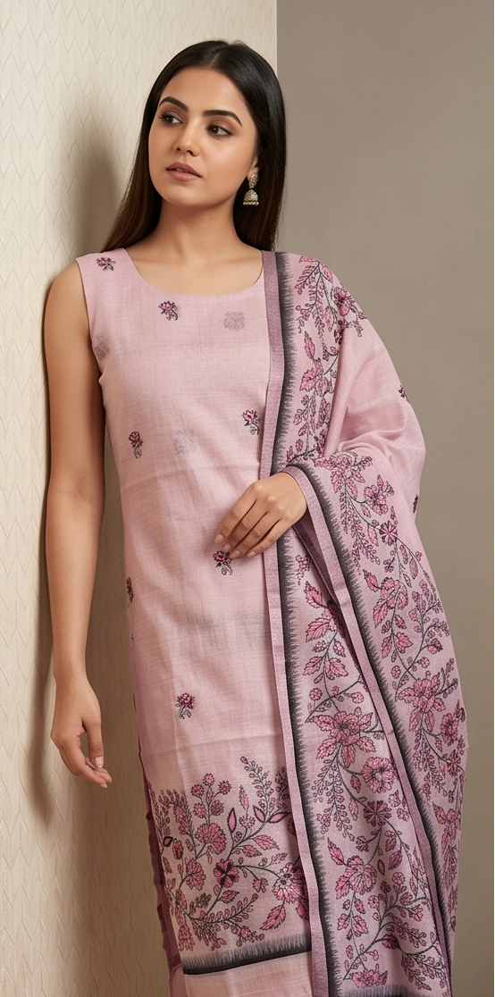 Purple Jamdani Suit