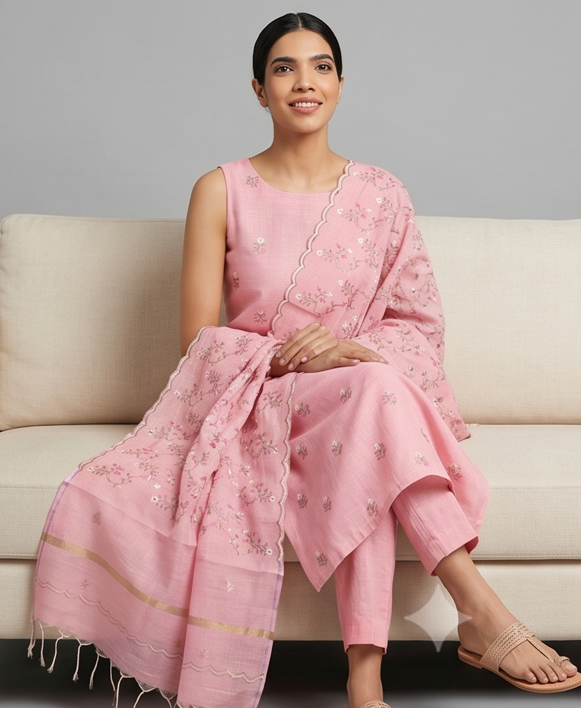 Pink Linen Suit