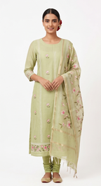 Parrot Green Linen Suit