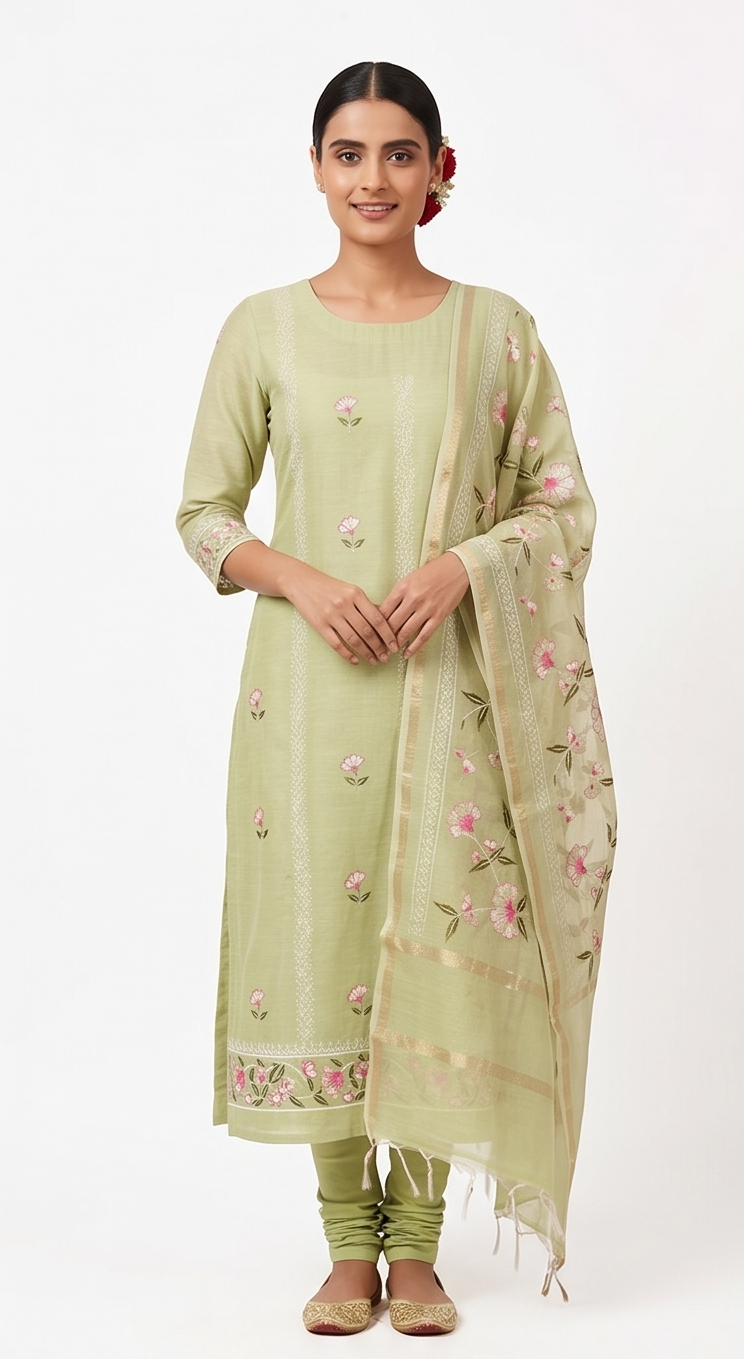 Parrot Green Linen Suit