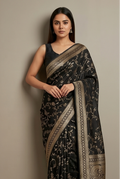 Black Georgette Zari Jaal Saree