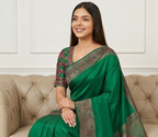 Bottle Green Banarasi Silk Saree