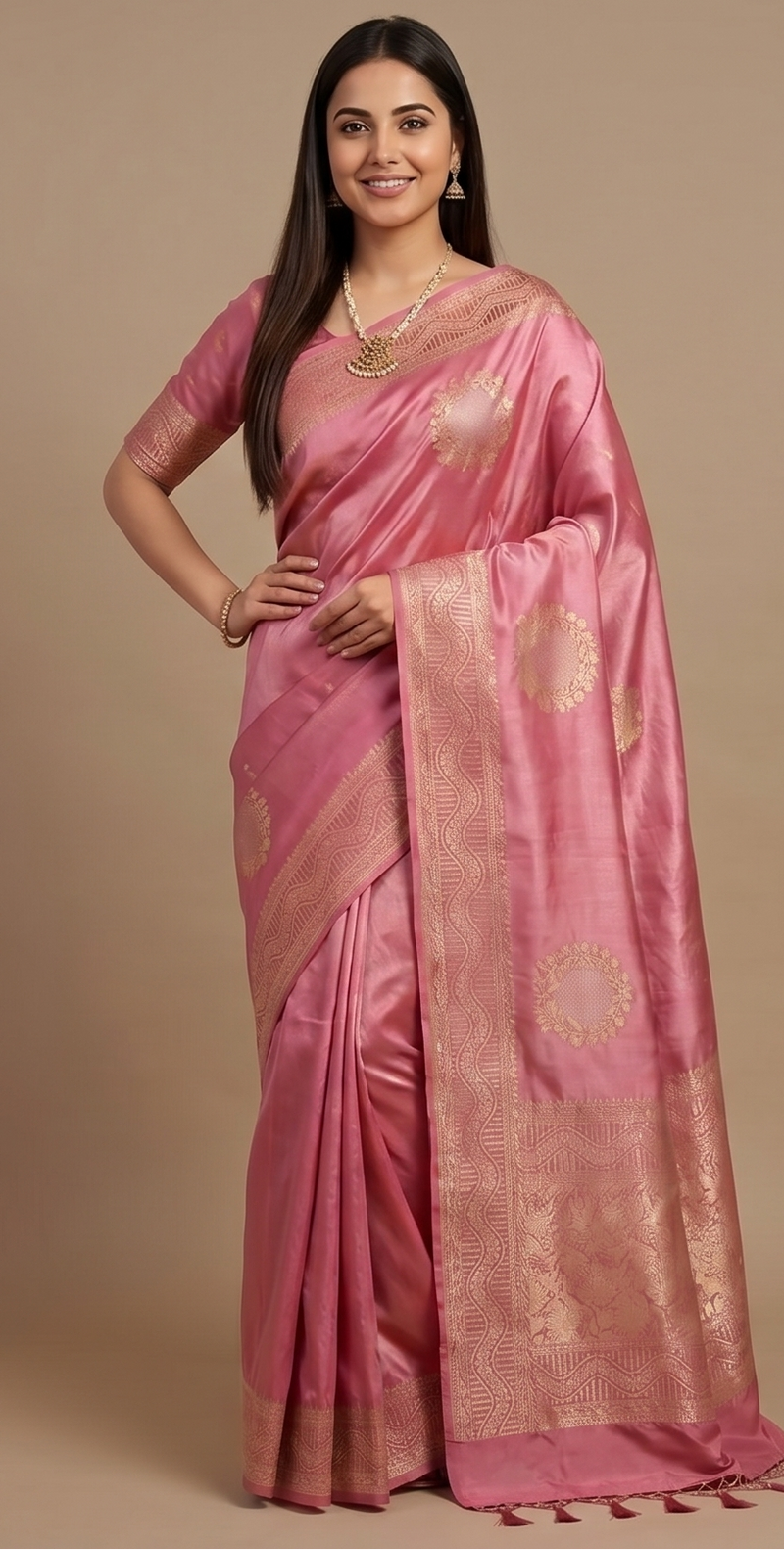 Baby Pink Designer Saree