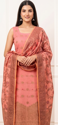 Rust Cotton Cotton Suit