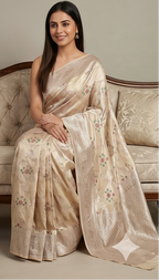 Pastel Meenakaari Tanchoi Silk Saree