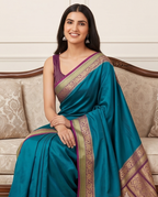 Turquoise Silk Saree