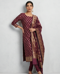 Maroon Katan Silk Suit