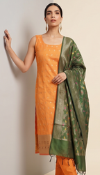 Orangish yellow Cotton suit