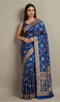Royal Blue Katan Meenakari Jaal
