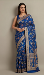 Royal Blue Katan Meenakari Jaal