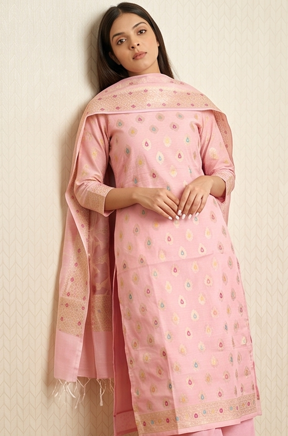 Cotton Pink Small booti suit