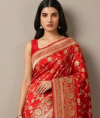 Red banarasi Katan Meenakari