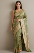 Pastel green Banarasi Silk