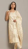 Mulmul Cotton White Booti Suit