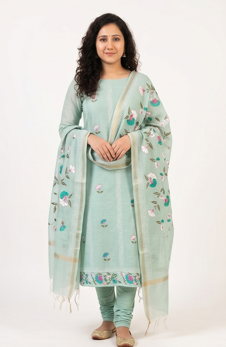 Aqua Blue Linen Suit