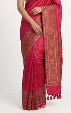 Reddish Banarasi Pashmina Saree