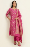 Pink Mulmul Cotton Suit