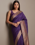 Purple Raw Silk Classic Saree
