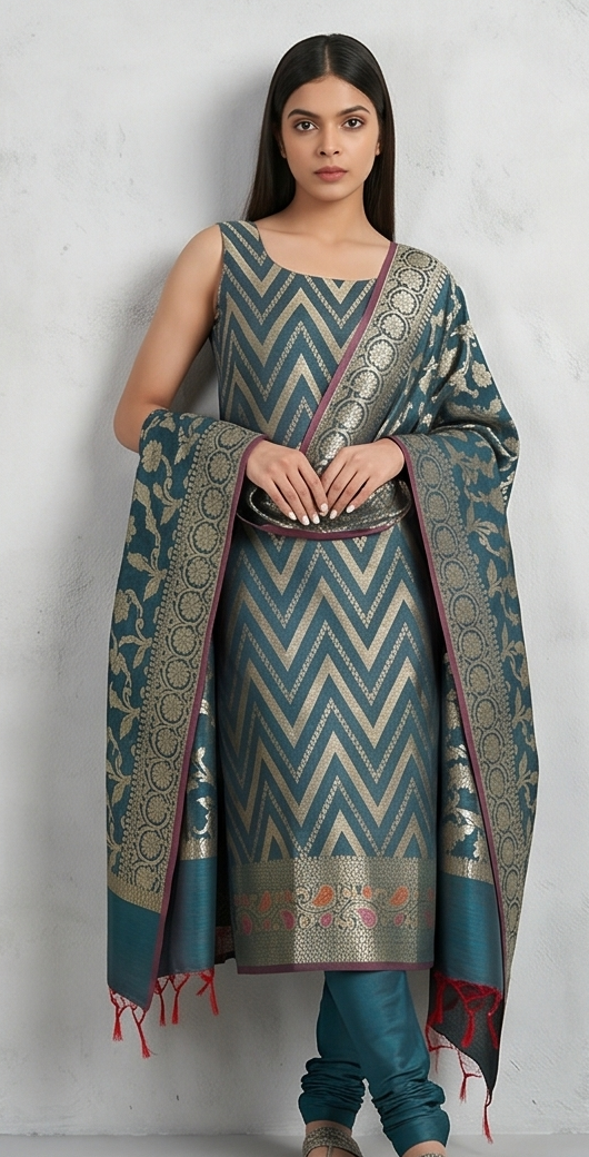 Dark Blue Cotton Suit
