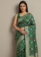 Green Banarasi Bandhej Saree
