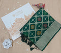 Green Banarasi Bandhej design
