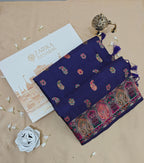 Dark Purple Pashmina Resham Saree