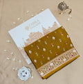 Golden silk Saree with Meenakari and Zari Work