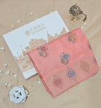Peach Banarasi Silk Tanchoi Meenakari Saree