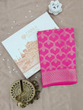 Royal Pink Banarasi Saree with All-Over Jal Zari Weave