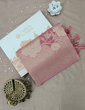 Baby Pink Designer Saree with Floral Design