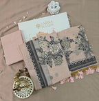 Light Peach Linen 3-Piece Suit with Embroidery