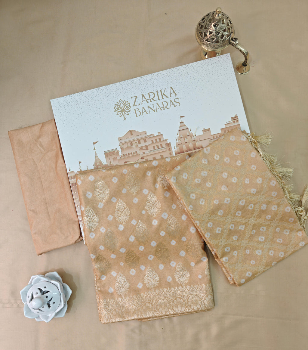 Yellow Premium silk 3-Piece Suit with Bandhej & Zari Booti and Banarasi Dupatta