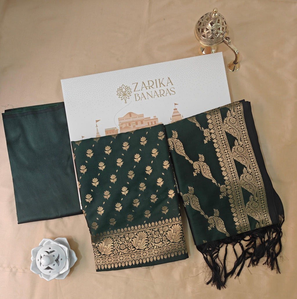 Mendhi Katan Silk 3-Piece Suit
