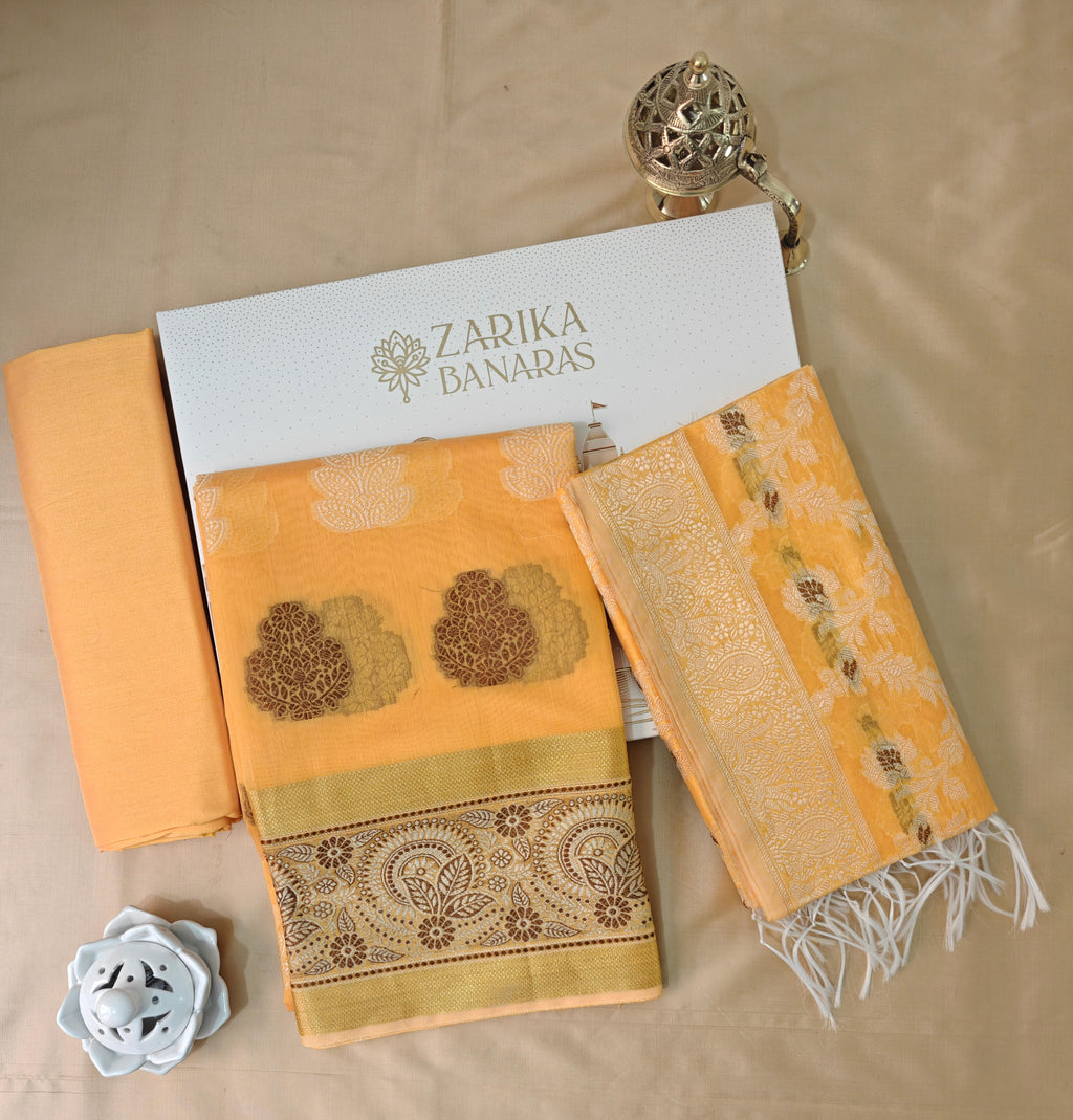 Yellow Cotton 3-Piece Suit