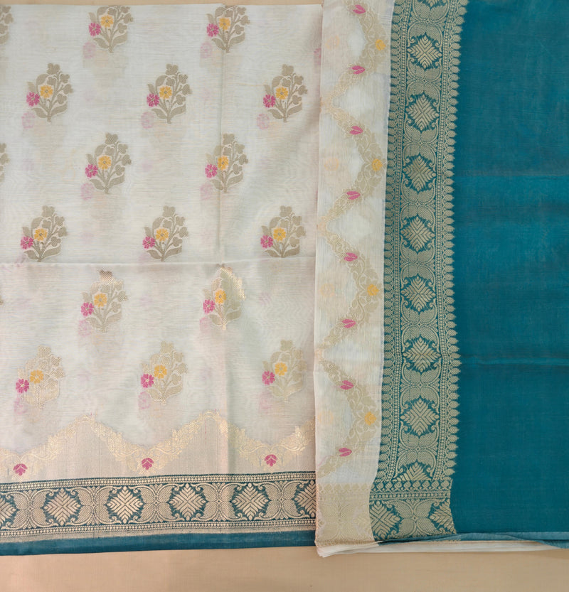 Sea Green Ivory Cotton Suit