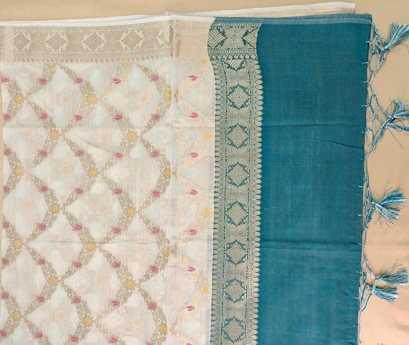 Sea Green Ivory Cotton Suit