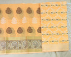 Elegant Mango Yellow Cotton 3-Piece Suit