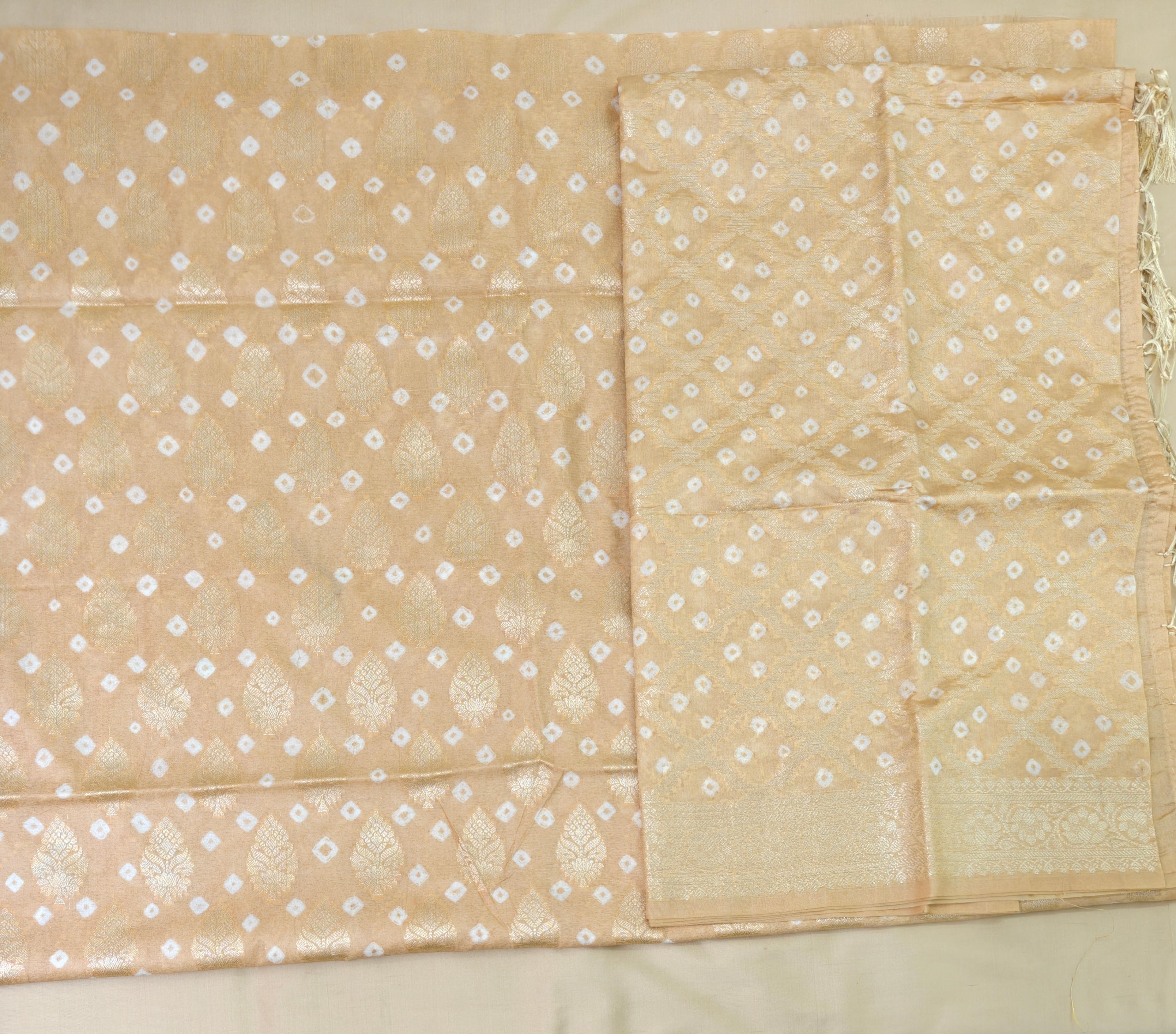 Yellow Premium silk 3-Piece Suit with Bandhej & Zari Booti and Banarasi Dupatta