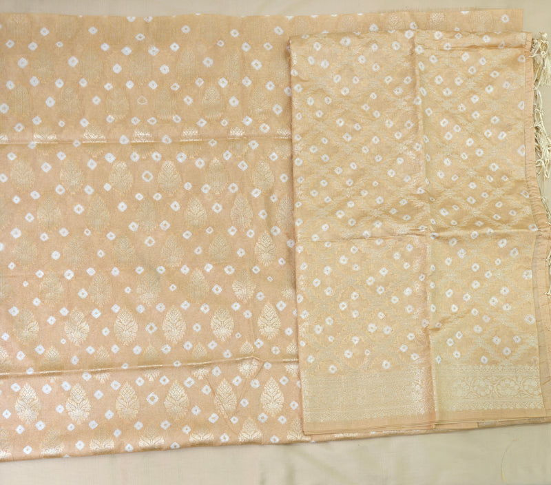 Yellow Silk Suit Bandhej Banarasi