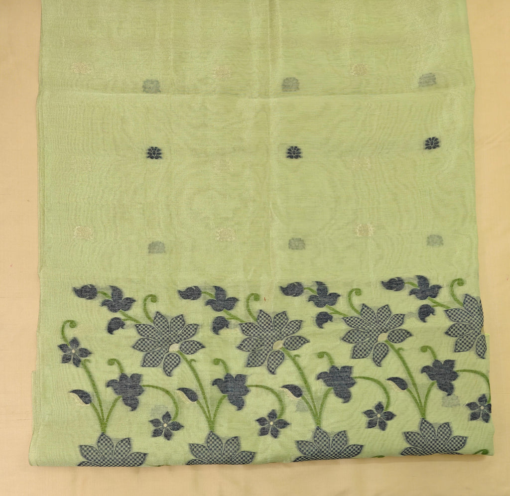 Premium Parrot Green Tissue 3-Piece Suit – Elegant Party Wear