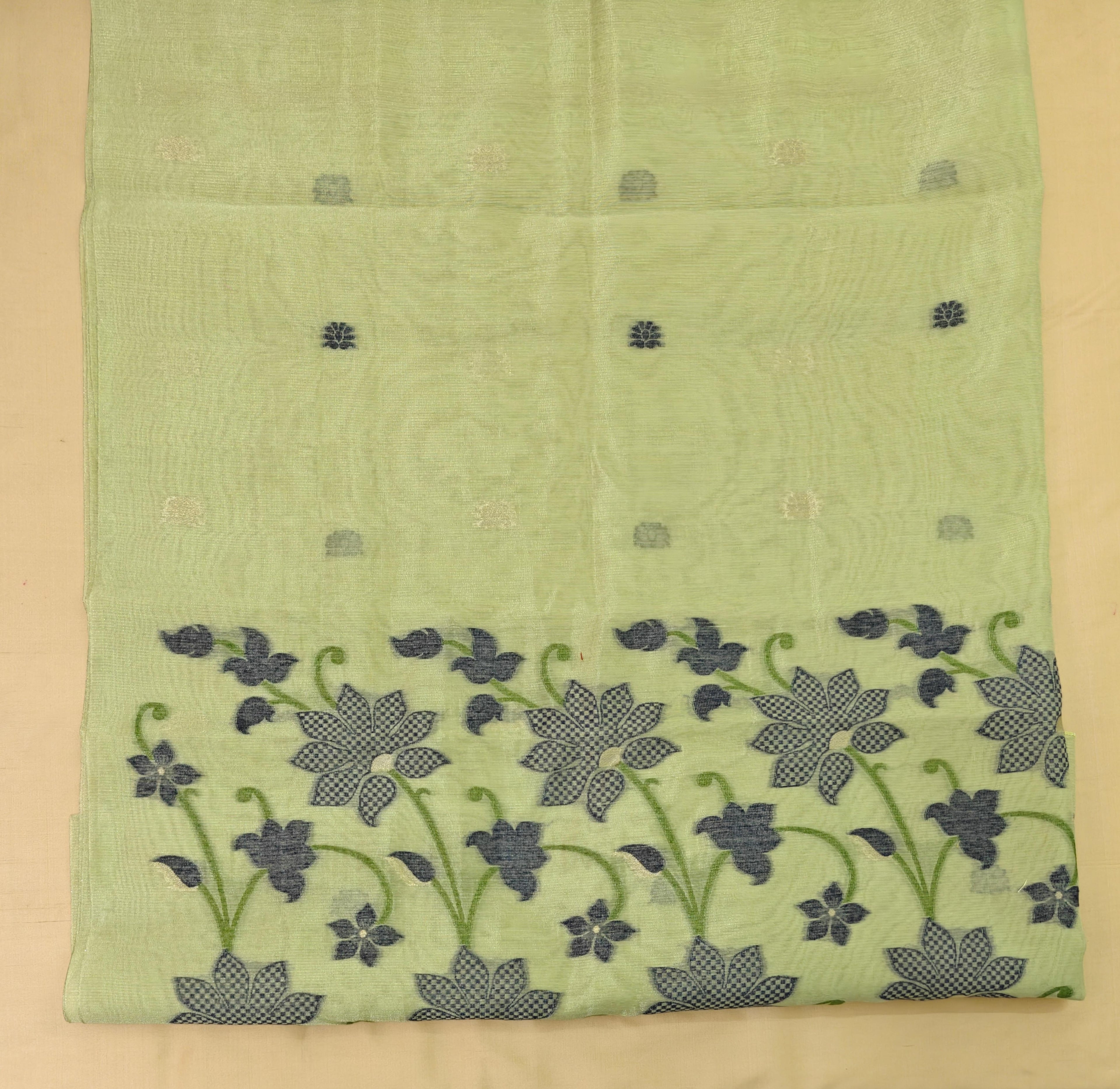 Premium Parrot Green Tissue 3-Piece Suit – Elegant Party Wear