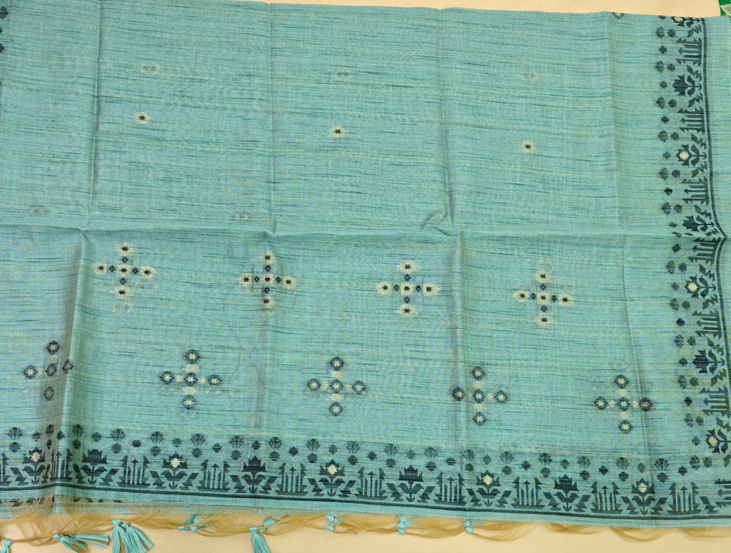 Dark Aqua Tussar Silk 3-Piece Suit – Elegant & Festive
