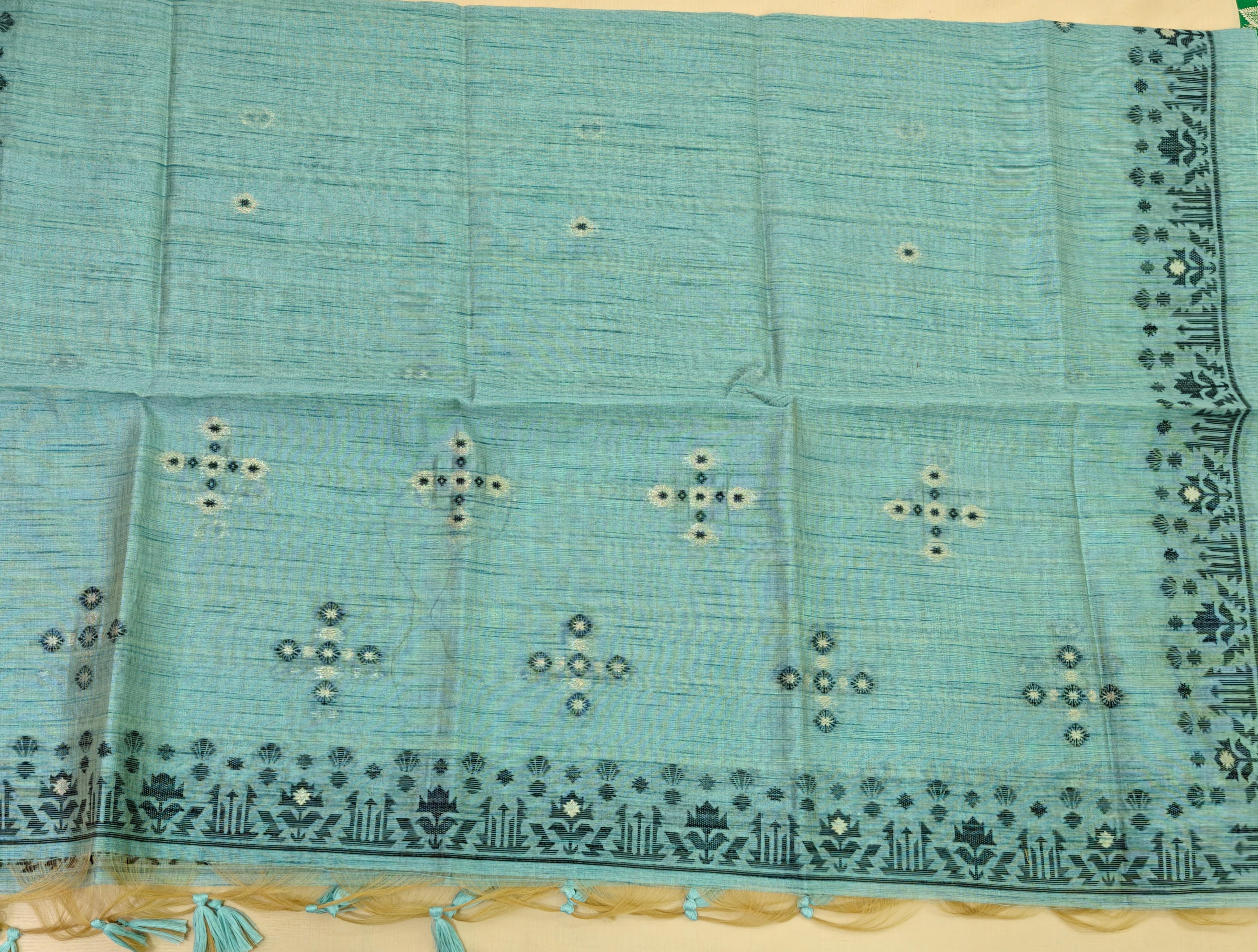 Dark Aqua Tussar Silk 3-Piece Suit – Elegant & Festive