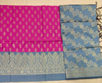 Rani & Grey Silk 3-Piece Suit with Banarasi Dupatta