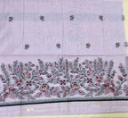 Purple Jamdani 3-Piece Suit with Thread Woven Floral Work