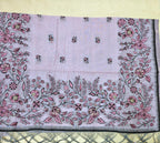 Purple Jamdani 3-Piece Suit with Thread Woven Floral Work