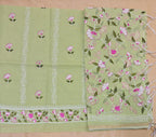Parrot Linen Suit with All-Over Thread Embroidery