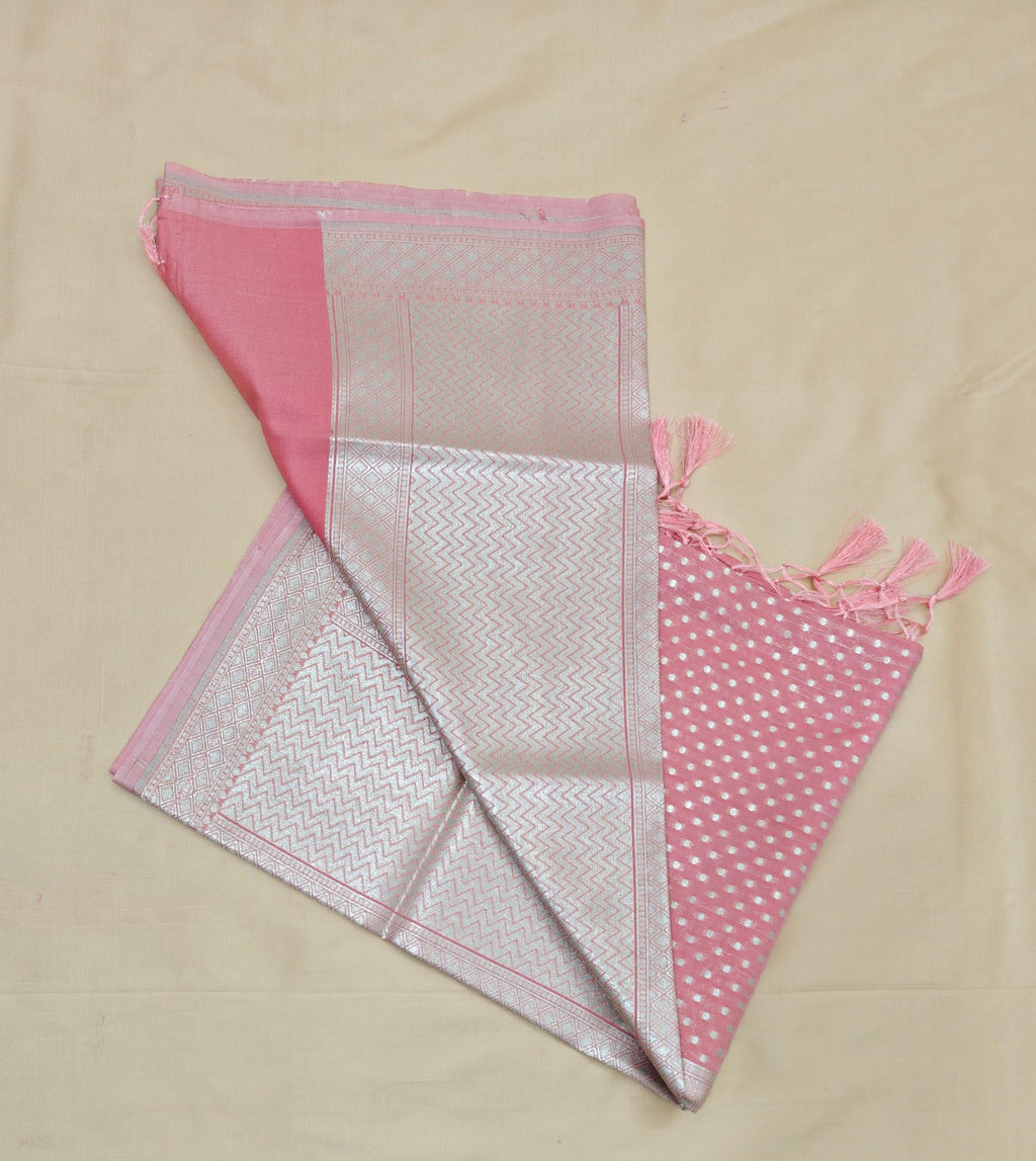 Pink Color Premium Silk 3-Piece Suit with Silver Zari & Heavy Dupatta