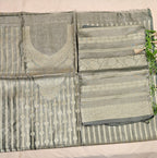 Mehndi Color Tissue Suit with Tissue Dupatta