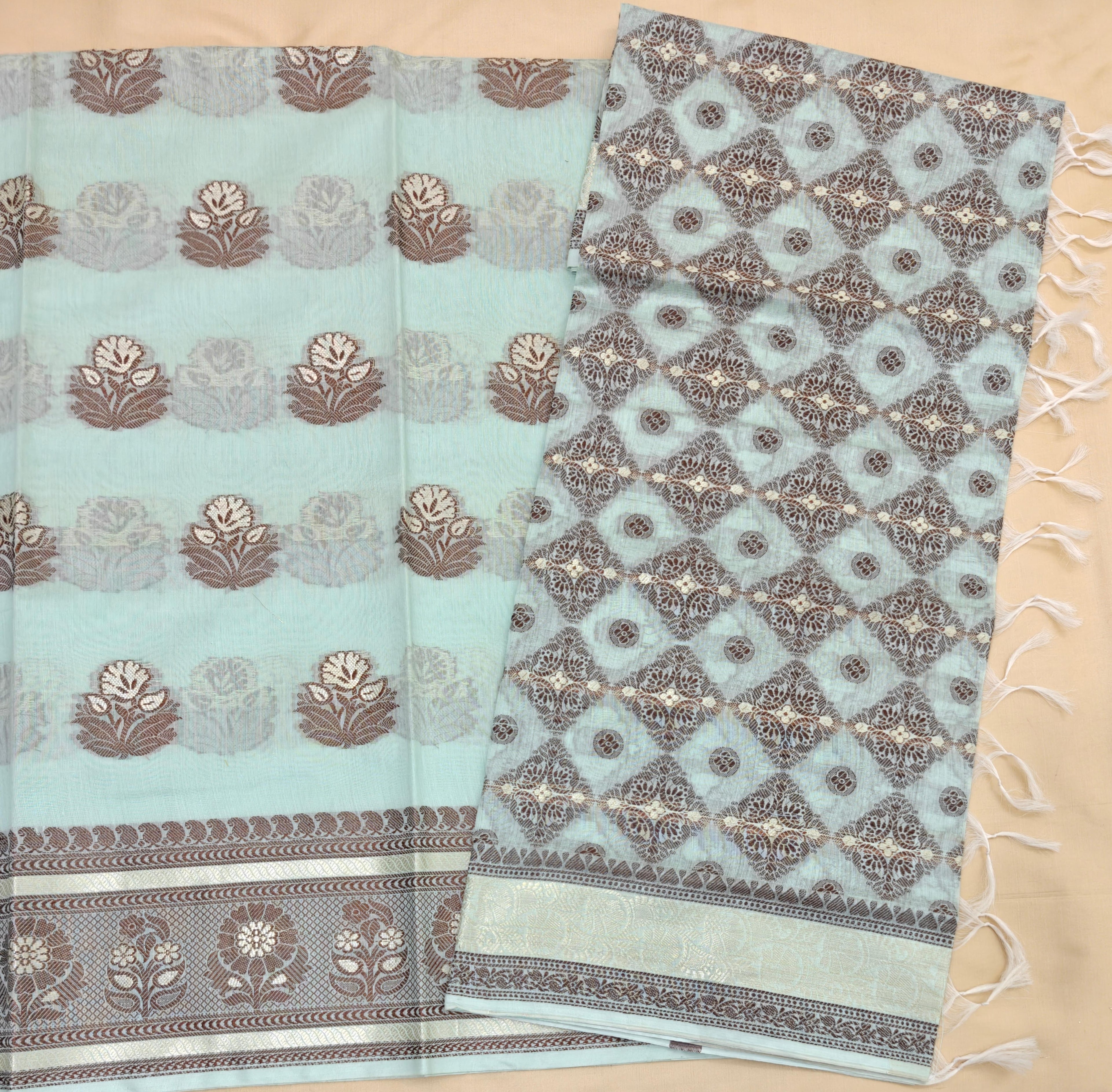 Aqua Cotton 3-Piece Suit – Comfortable Summer Wear